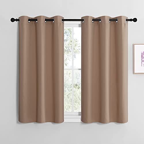 NICETOWN Room Darkening Curtain Panels - Thermal Insulated Grommet Drapes (Cappuccino, 2 Panels, 42" x 40")
