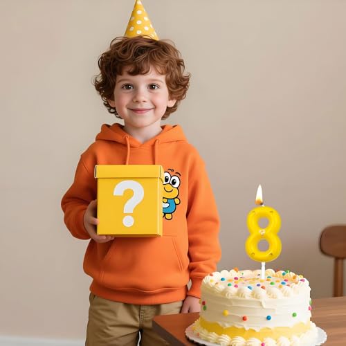 Super Bros Yellow Question Mark Birthday Candles - 6th Cake Toppers