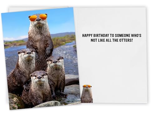 Funny Otter Birthday Card for Adults | 5"x7" Premium Quality