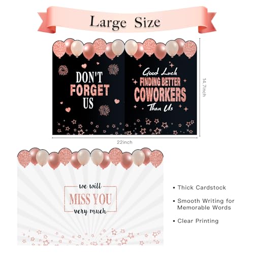 Jumbo Goodbye Card for Coworkers - Rose Gold Farewell Card