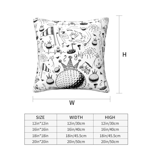 Golf Ball Throw Pillow Cover 18x18 Inch - Sports Decor for Home