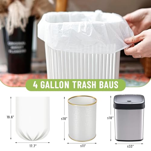 LimonLaviu 4 Gallon Trash Bags - 100ct Leak-Proof Liners for Home