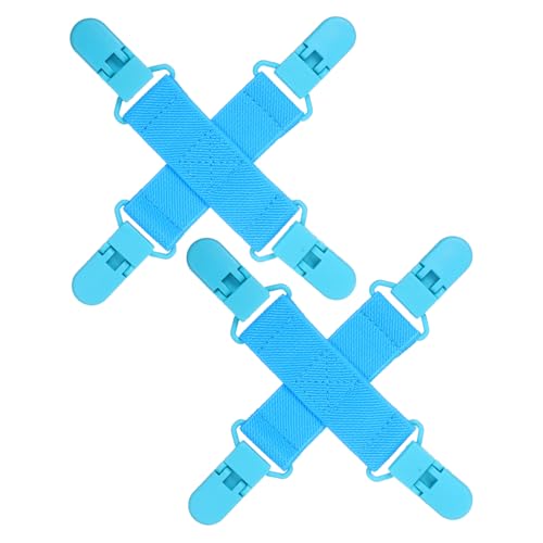2 Pack Bed Sheet Detangler Clips - Blue Anti-Slip Mattress Fasteners