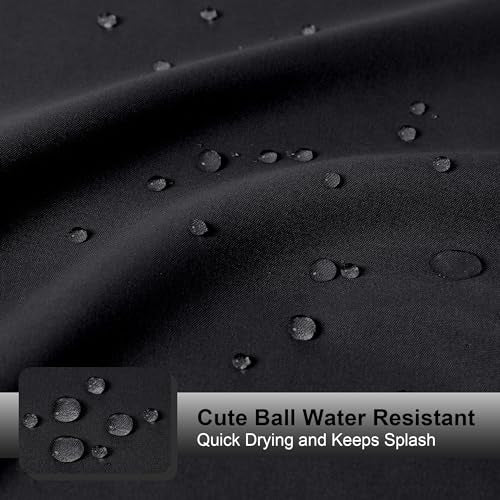 OVZME Black Fabric Shower Curtain Set, 72x72, Water Repellent