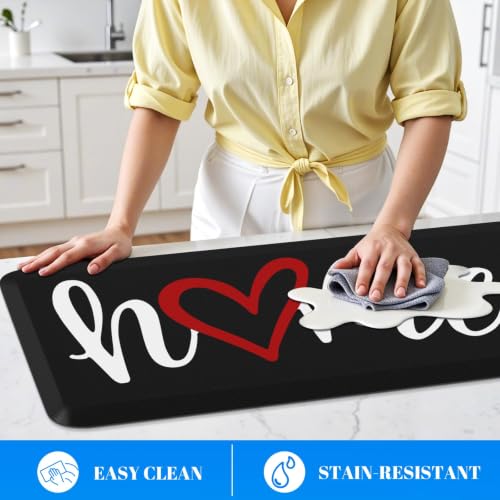 HappyTrends Anti-Fatigue Kitchen Mat - Black 28" x 17.3" x 0.5"
