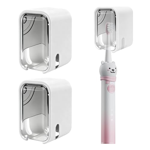 OIZOIZ Grey Mini Toothbrush Holder, 2-Pack Wall Mounted Organizer