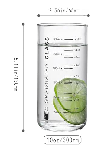 10 oz Borosilicate Glass Measuring Cup for Coffee, Milk & Juice