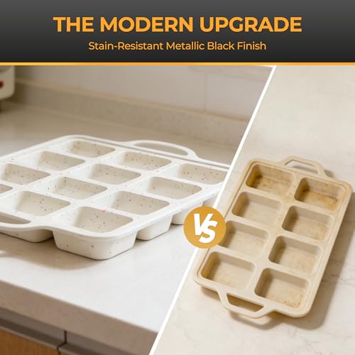 Silicone Mini Loaf Pan Set - 12-Cavity Non-Stick Baking Mold