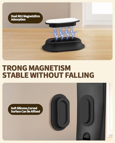 AMAZYC 6 Pack Magnetic Remote Control Holder, Black - No-Drill Wall Mount