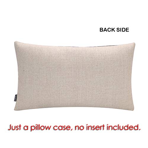 TRENDIN Christmas Lumbar Throw Pillow Cover, Black 20x12 Linen Cushion Case