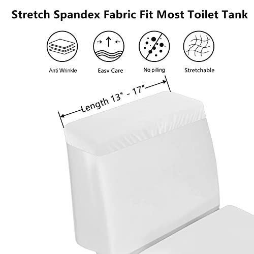 AZHCHKE Stretchy Toilet Tank Cover - White, Fits 13"-17" Tanks