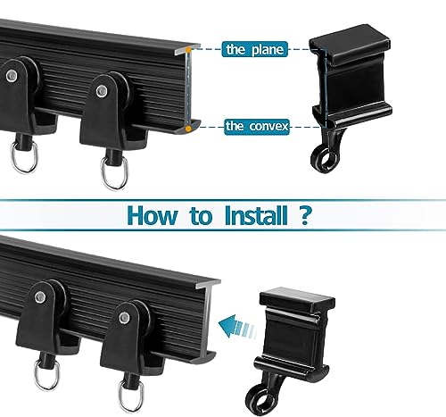 KOLAKO Black End Caps for Flexible Curtain Track - 4PCS Set