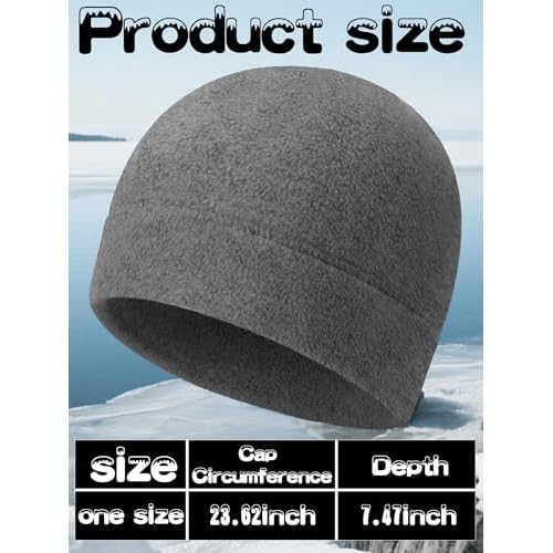 3 Pieces Winter Warm Skull Cap Soft Fleece Beanie Hat Thick Windproof Watch Cap Skiing Outdoor Warm Colored for Men Women