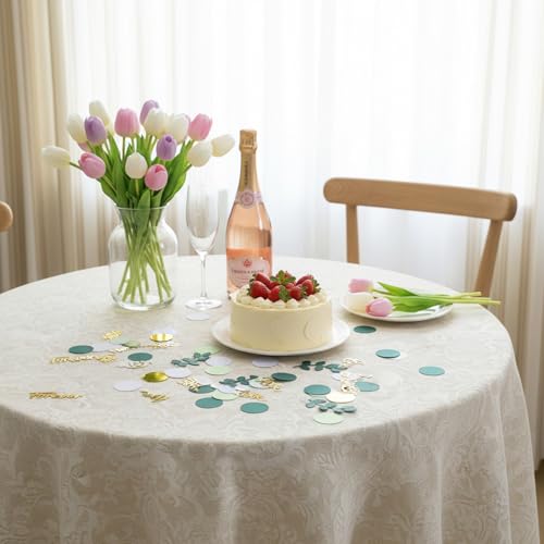 100 PCS Greenery Wedding Table Confetti with Gold Letters