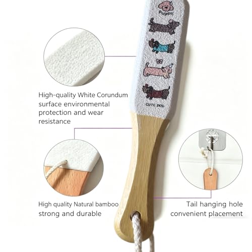 Foot File Callus Remover with Bamboo Handle & 120 Grit Pedicure Tool
