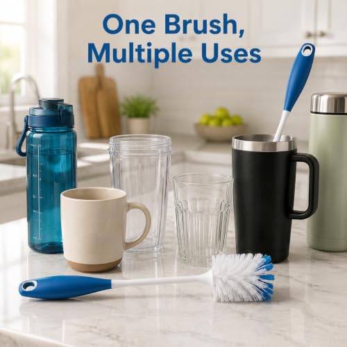 PHYEX 2-Pack Bottle Cleaning Brush - Durable Nylon Bristles, Blue