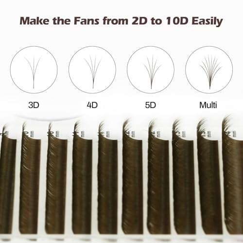 NATUHANA Brown Classic Lash Extensions 0.07mm Mixed Tray Soft Individual