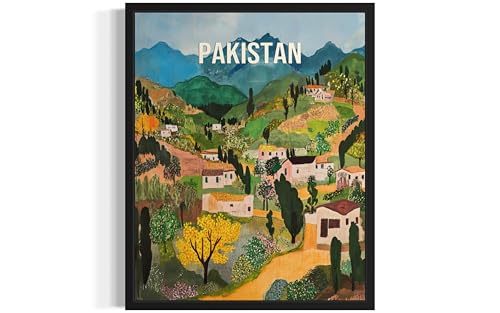 Pakistan Countryside Wall Art Print - A3 Rural Landscape Decor
