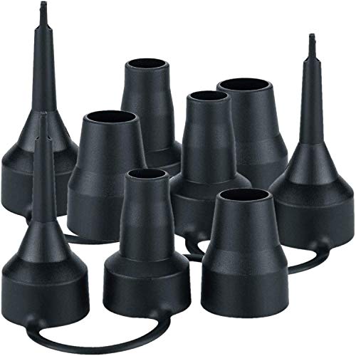 OIIKI 3-Set Universal Air Pump Replacement Nozzles - Black - 3 Sizes