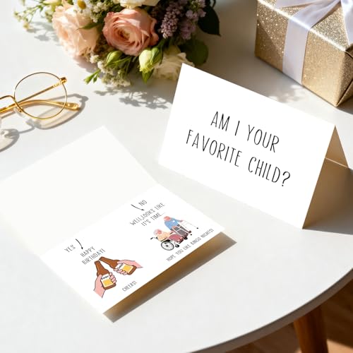Funny Double-Sided Birthday Card for Dad & Mom - 8x5.3in