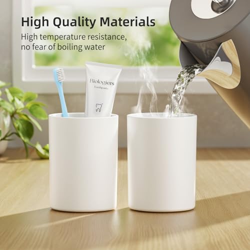 GONGQIN Reusable Toothbrush Cup 13.75oz with Non-Slip Pad - 2Pcs