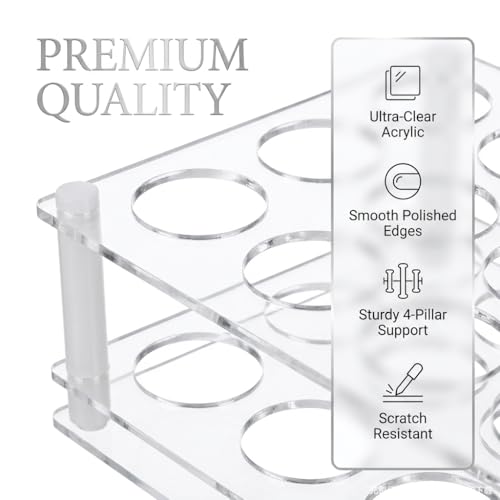 BOXIN 12-Slot Acrylic Roller Bottle Holder for 10ml Essential Oil Rollers
