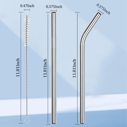 6-Pack Stainless Steel Straws for Stanley 40oz Tumbler, 11.81" Long
