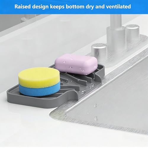 JIUBAR Self-Draining Kitchen Sponge Holder - 8" x 4" Heat-Resistant Tray