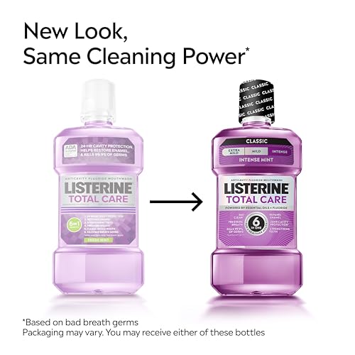 Listerine Total Care Anticavity Mouthwash, Intense Mint, 250 mL