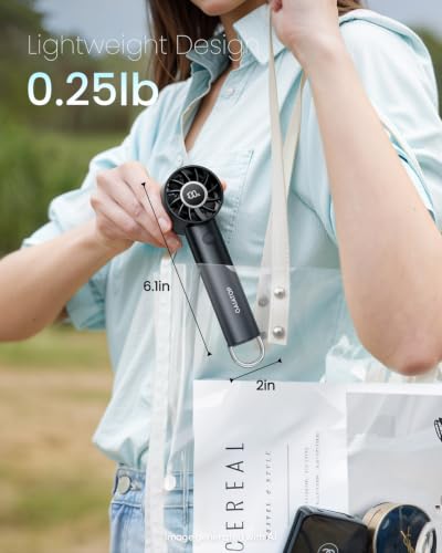 Gaiatop Portable Mini Fan - USB Rechargeable, 3 Speeds, LED Display