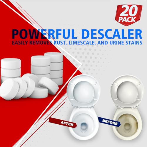 USKICH Toilet Bowl Cleaner Tablets - Automatic Bleach Tank Tablets (20 Pack)
