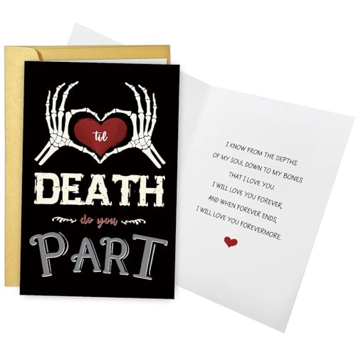 Gothic Skeleton Wedding Vows Card for Groom and Bride