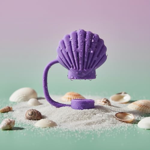 Purple Shell Silicone Straw Cover Cap for Stanley Cup Reusable