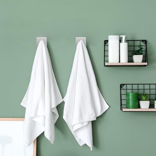 HARFINGTON Waterproof Stainless Steel Adhesive Wall Hooks - 2 Pack