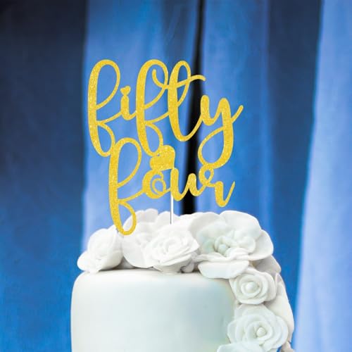 JUTTIRA Gold Glitter 54th Birthday Cake Topper - Fifty-Four Party Decor