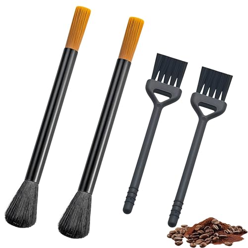 4 PCS Coffee Grinder & Espresso Machine Cleaning Brush Set - Black