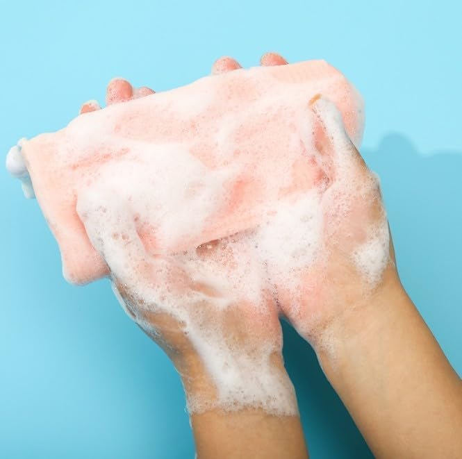 Exfoliating Mesh Soap Pouch & Bubble Net 6-Pack with Drawstring