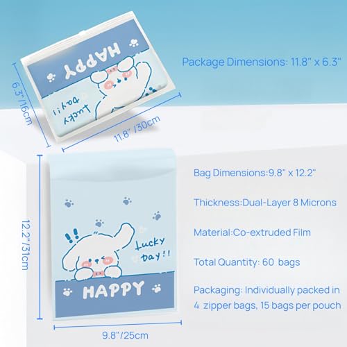 60 Disposable Leakproof Car Trash Bags - Portable & Strong