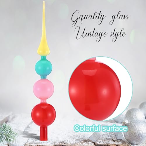 Mercury Glass Christmas Tree Topper - 15 Inch Macarons Vintage Finial