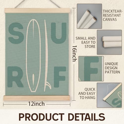 KAOWT Beach Surf Wall Art Set of 2 - Coastal Decor 12x16
