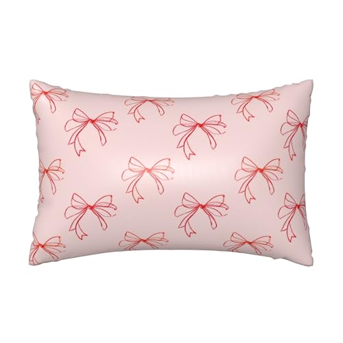 Queen Size Satin Pillowcase with Bow Print | Cooling Silk Pillow Cover