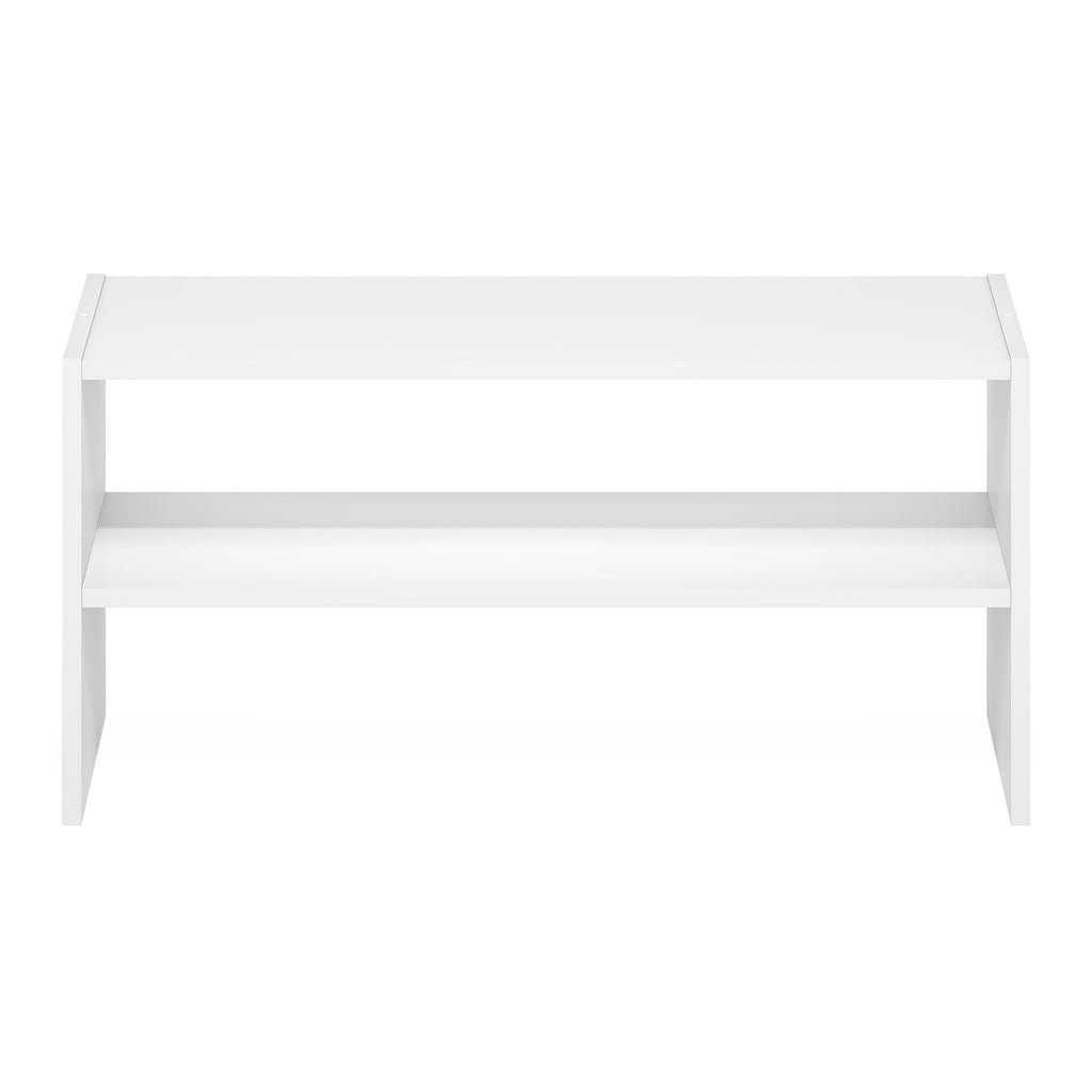 Furinno FANO Shoe Rack, 24-Inch Width 2-Tier Shoe Organizer, Stackable Shoes Storage, 11.7 x 24.2 x 11.7, for Closet Entryway, Office, Garage, White