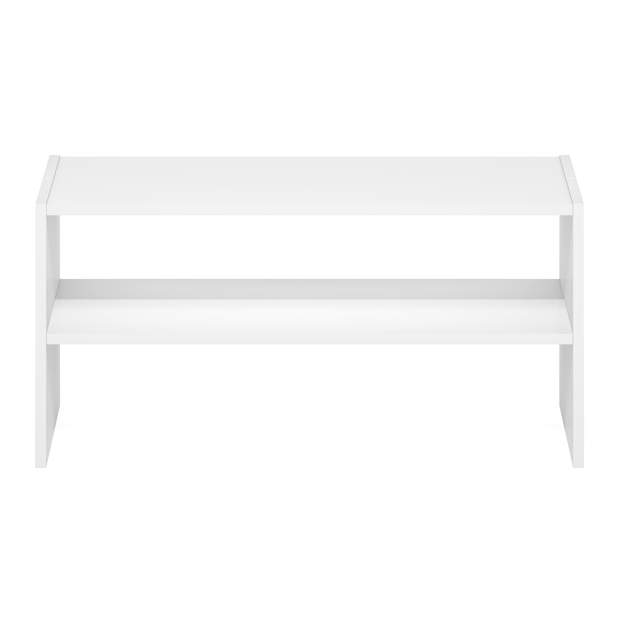 Furinno FANO Shoe Rack, 24-Inch Width 2-Tier Shoe Organizer, Stackable Shoes Storage, 11.7 x 24.2 x 11.7, for Closet Entryway, Office, Garage, White