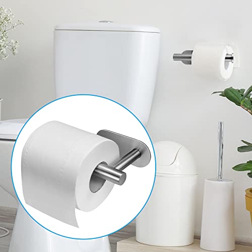 Self-Adhesive Toilet Paper Holder - Eolax Brushed Nickel, No Drilling