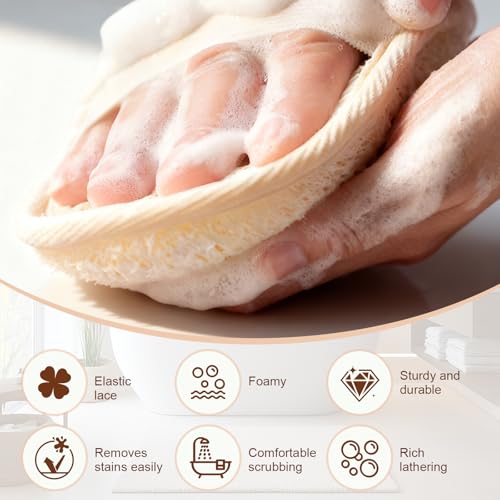 Natural Luffa Exfoliating Body Scrubber - 3 Pack Eco-Friendly Loofah Sponge