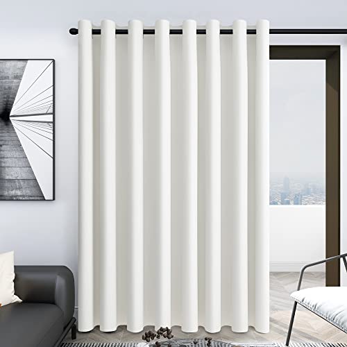 Deconovo Extra Wide Blackout Room Divider Curtain, 100"W x 95"L, Pure White
