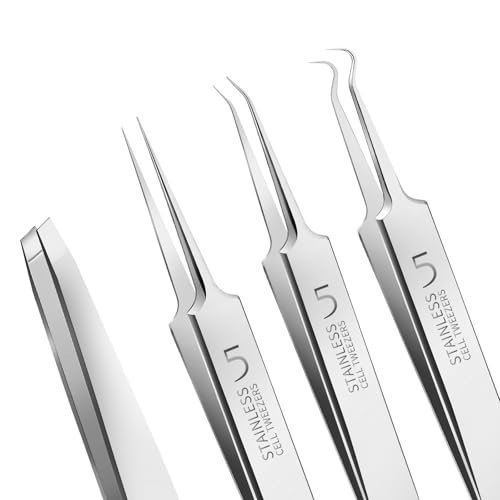 Teenitor 4-Piece Blackhead Remover Tweezers & Pimple Popper Kit