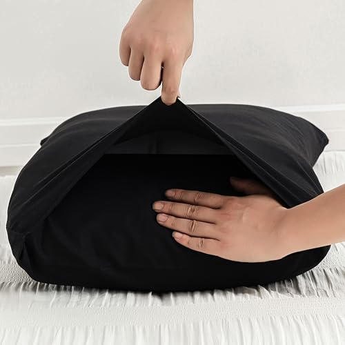 NiNi ALL Black Body Pillow Case 20x54 Inches - Soft Microfiber
