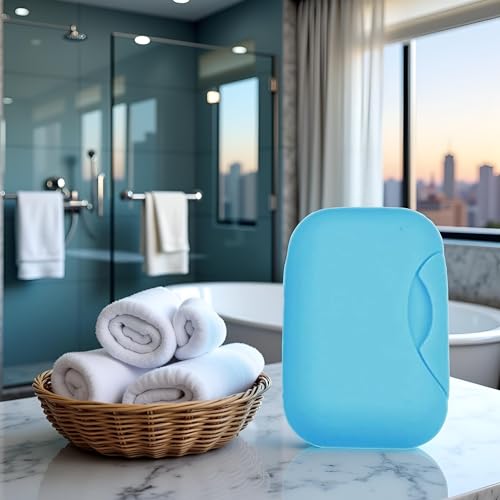 Blue Travel Soap Storage Box - Portable Bathroom Organizer for Camping & Hotel