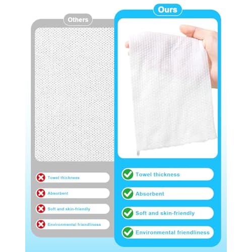 100 PCS Compressed Towels Disposable Washcloths Compressed Towel tablets Portable Compressed paper Towels Thicken the Towel Suitable for Outdoor Camping at home